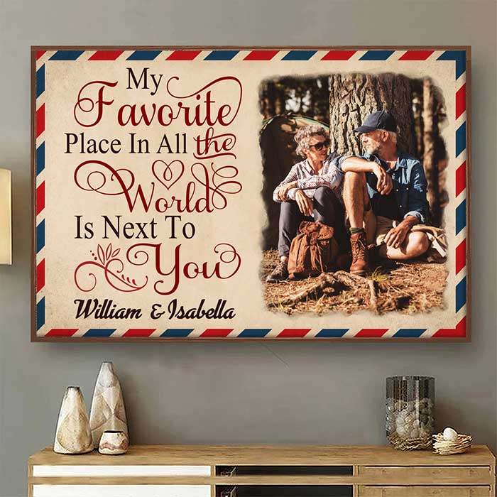 I Love To Stay Next To You - Upload Image. Personalized Horizontal Poster