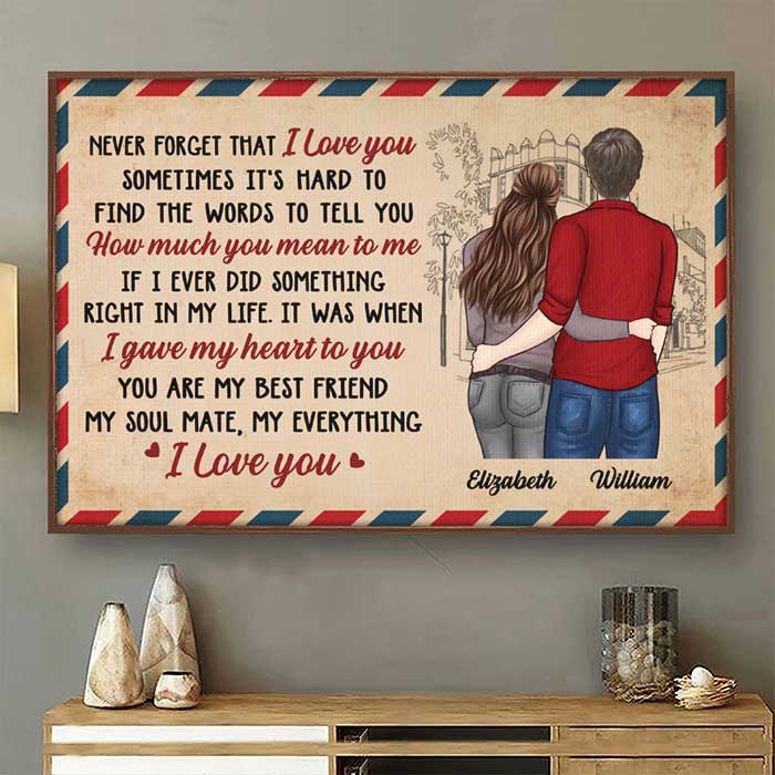 How Much You Mean To Me - I Gave My Heart To You - Gift For Couples. Personalized Horizontal Poster