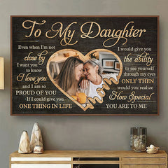 You're So Special To Me - Upload Image. Gift For Daughter - Personalized Horizontal Poster
