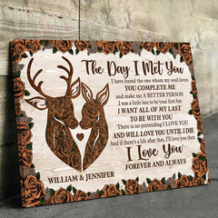 You Make Me A Better Person - Personalized Horizontal Canvas - Gift For Couples. Husband Wife