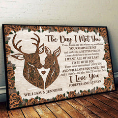 You Complete Me - Personalized Horizontal Poster - Gift For Couples. Husband Wife