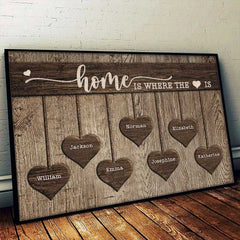 Home Is Where The Heart Is - Personalized Horizontal Poster - Gift For Couples. Husband Wife
