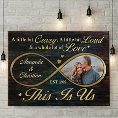 This Is Us - Personalized Horizontal Canvas - Upload Image. Gift For Couples. Husband Wife
