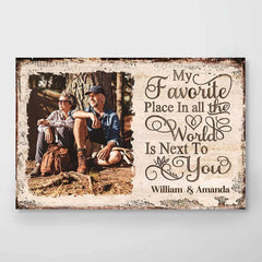 Custom Photo My Favorite Love Story Is Ours - Couple Personalized Custom Horizontal Poster - Gift For Husband Wife. Anniversary