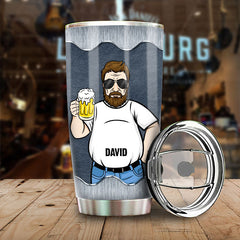 Working On My Dad Bod One Beer At A Time - Gift For Dad. Grandpa - Personalized Tumbler
