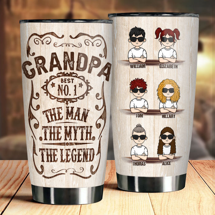 Best Number One Grandpa. The Man. The Myth. The Legend - Gift For Dad. Grandpa - Personalized Tumbler