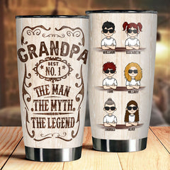Best Number One Grandpa. The Man. The Myth. The Legend - Gift For Dad. Grandpa - Personalized Tumbler