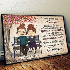 You Are My Soulmate. I Love You - Gift For Couples. Personalized Horizontal Poster