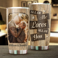 I Entirely Love You - Upload Image. Gift For Couples. Husband Wife - Personalized Tumbler