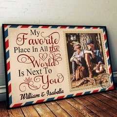 I Adore Staying Next To You - Upload Image. Personalized Horizontal Poster
