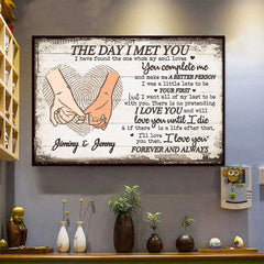 Love You Forever And Always - Gift For Couples. Husband Wife. Personalized Horizontal Poster