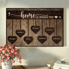Home Is Where The Heart Is - Personalized Horizontal Poster - Gift For Couples. Husband Wife