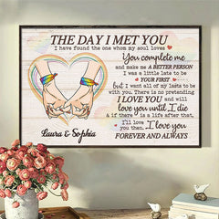 You're The One Whom My Soul Loves. LGBTQ+ Couples - Gift For Couples. Personalized Horizontal Poster