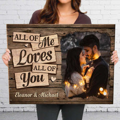 I Deeply Fall In Love With You - Personalized Horizontal Canvas - Upload Image. Gift For Couples. Husband Wife