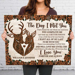 You Make Me A Better Person - Personalized Horizontal Canvas - Gift For Couples. Husband Wife