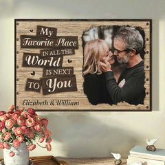 I Love To Stay Next To You - Upload Image. Gift For Couples. Husband Wife - Personalized Horizontal Poster