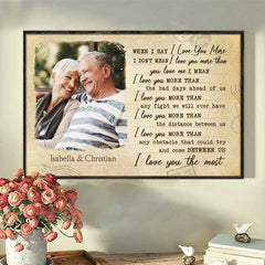 I Love You More Than The Distance Between Us - Upload Image. Gift For Couples - Personalized Horizontal Poster