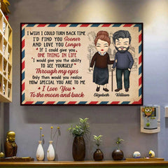 I Love You To The Moon And Back - Gift For Couples. Personalized Horizontal Poster
