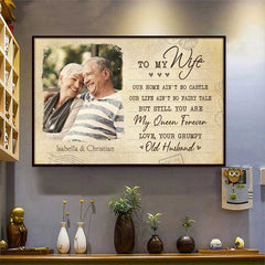 You're My Queen Forever - Upload Image. Gift For Couples - Personalized Horizontal Poster