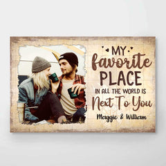 My Favorite Thing Is Staying Next To You - Upload Image. Gift For Couples - Personalized Horizontal Poster