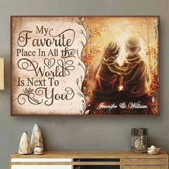 My Favorite Place Is Next To You - Upload Image. Personalized Horizontal Poster