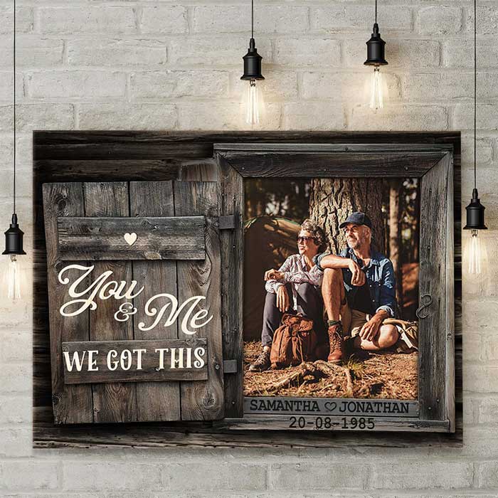 You & Me - Upload Image. Personalized Horizontal Canvas