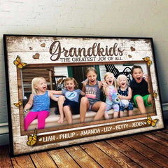 Grandkids Make Life More Grand - Personalized Horizontal Poster - Upload Image. Gift For Grandparents