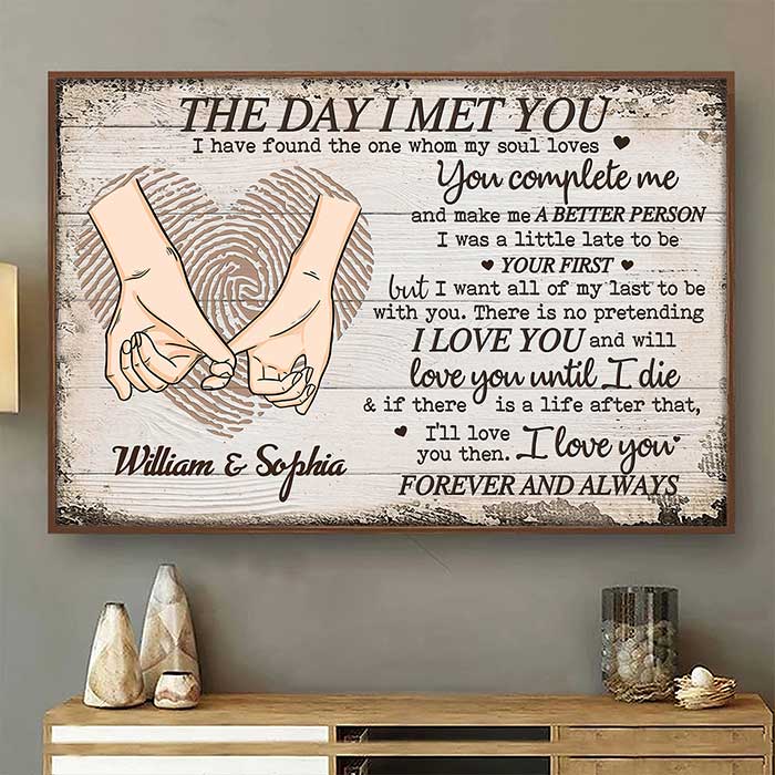 Love You Forever And Always - Gift For Couples. Husband Wife. Personalized Horizontal Poster