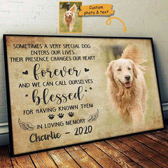 Sometimes A Very Special Dog Enter Our Lives. Their Presence Changes Our Heart - Upload Image. Personalized Horizontal Poster