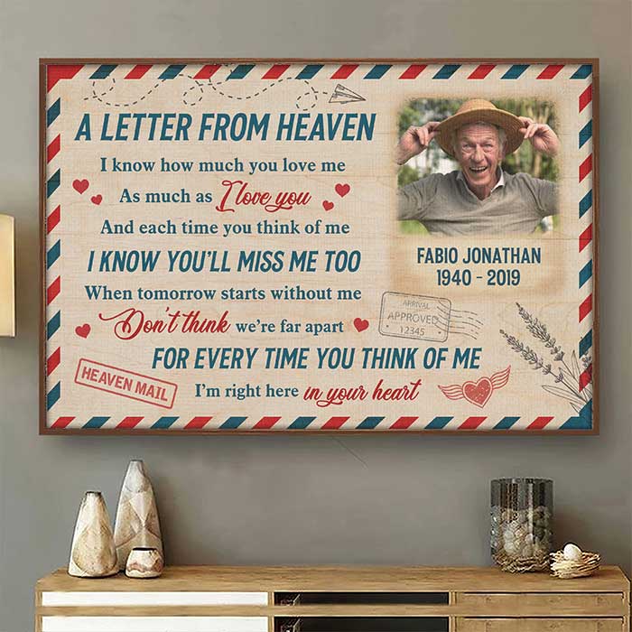 A Letter From Heaven - Upload Image. Personalized Horizontal Poster