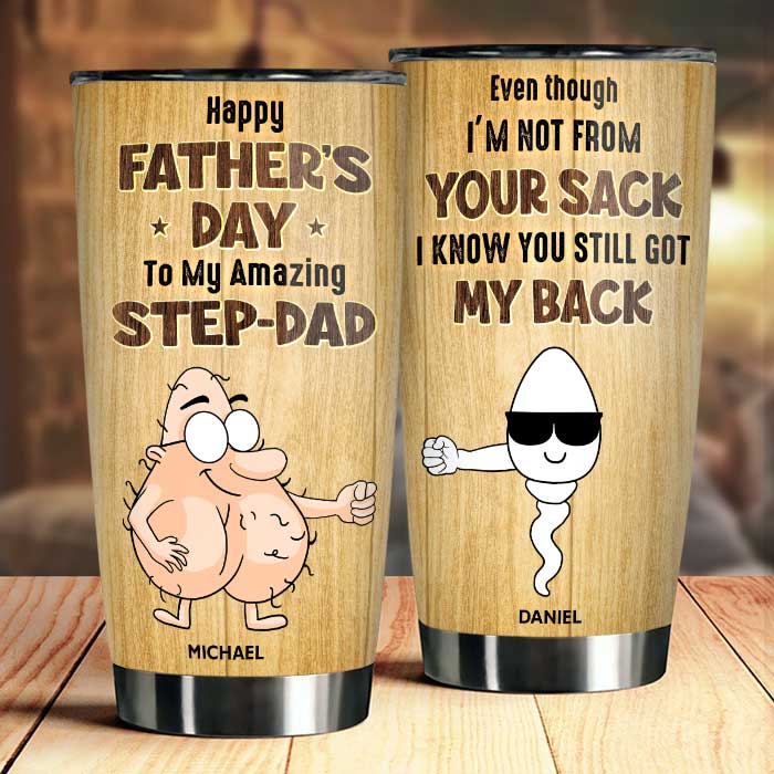 Happy Father's Day To My Amazing Step-Dad - Gift For Dad. Gift For Father's Day - Personalized Tumbler