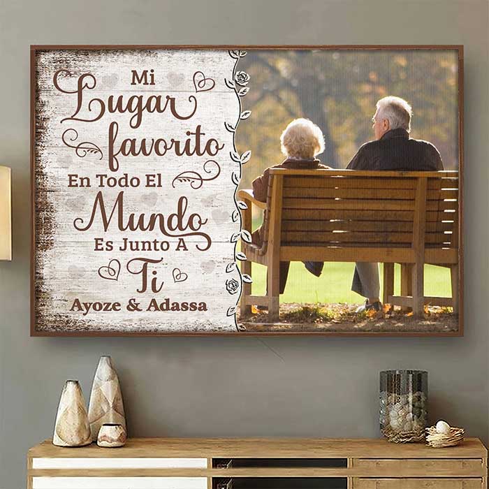 Mi Lugar Favorito Es Junto A Ti - Subir Imagen. Regalo Para Parejas. Marido Y Mujer - Personalized Horizontal Poster Spanish