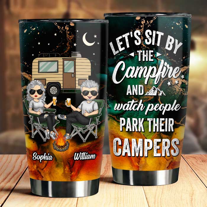 Camping Partners For Life - Husband & Wife - Gift For Camping Couples. Personalized Camping Tumbler