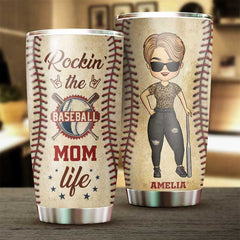 Rockin' The Baseball Mom Life - Gift For Mom. Personalized Tumbler