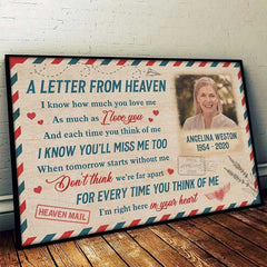 A Letter From Heaven - Upload Image. Personalized Horizontal Poster
