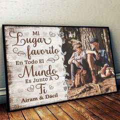Mi Lugar Favorito Es Junto A Ti - Subir Imagen. Regalo Para Parejas. Marido Y Mujer - Personalized Horizontal Poster Spanish