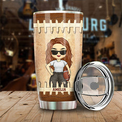 Livin' That Football Mom Life - Gift For Mom. Personalized Tumbler