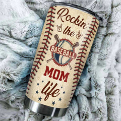 Rockin' The Baseball Mom Life - Gift For Mom. Personalized Tumbler