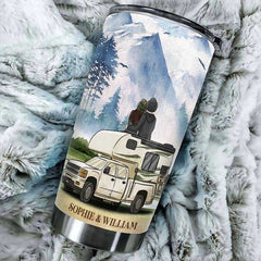 I Wanna Hold Your Hand At 80 And Go Camping - Gift For Couples. Husband Wife. Personalized Tumbler