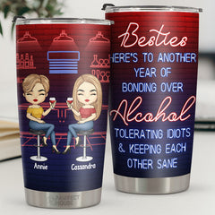 Besties Keeping Each Other Sane - Besties Personalized Tumbler - Christmas Gift For Best Friends. BFF. Sisters