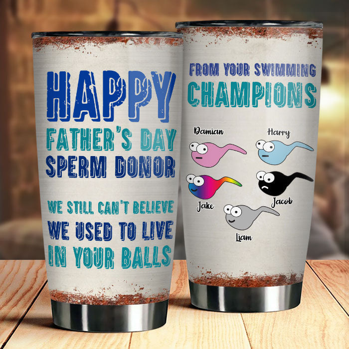 Dear Dad From Swimming Champion - Personalized Tumbler - Gift For Dad. Gift For Father's Day