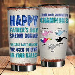 Dear Dad From Swimming Champion - Personalized Tumbler - Gift For Dad. Gift For Father's Day