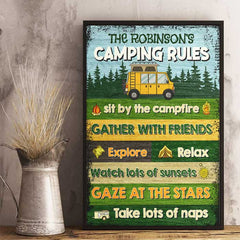 Sit By The Campfire Explore & Relax Watch Lots Of Sunsets - Personalized Vertical Poster