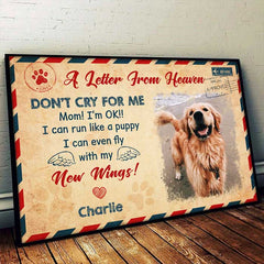 A Letter From Heaven - Upload Image. Personalized Horizontal Poster