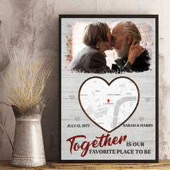 Together Is Our Favorite Place - Personalized Vertical Poster - Upload Image. Gift For Couples. Husband Wife