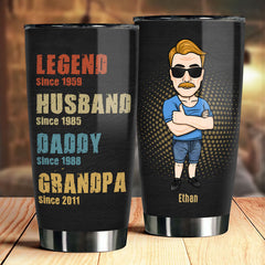 Legend Husband Daddy - Personalized Tumbler - Gift For Dad. Grandpa