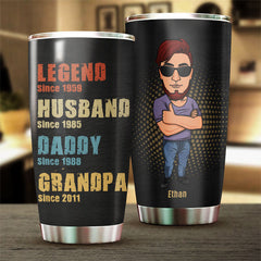 Legend Husband Daddy - Personalized Tumbler - Gift For Dad. Grandpa