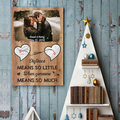 Distance Means So Little - Personalized Vertical Poster - Upload Image. Gift For Couples. Husband Wife