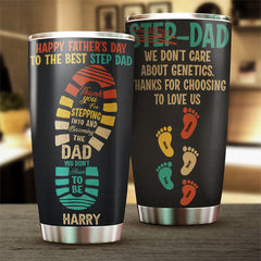 To The Best Step Dad - Personalized Tumbler - Gift For Dad. Gift For Father's Day