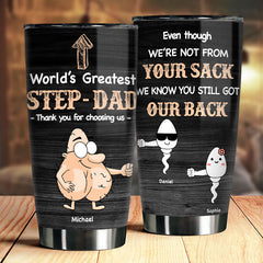 World's Greatest Step-Dad - Personalized Tumbler - Gift For Dad. Grandpa